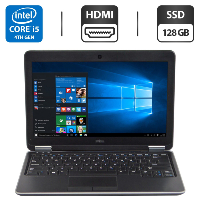 БУ Ноутбук Нетбук Dell Latitude E7240/ 12.5 " (1366x768) TN / Intel Core i5-4300U (2 (4) ядра по 1.9 - 2.9 GHz) / 4 GB DDR3 / 128 GB SSD / Intel HD Graphics 4400 / WebCam / HDMI
