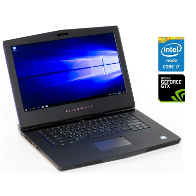 БУ Ноутбук Игровой ноутбук Dell Alienware 15 R3 / 15.6" (3840x2160) IPS / Intel Core i7-6700HQ (4 (8) ядра по 2.6 - 3.5 GHz) / 16 GB DDR4 / 256 GB SSD + 1000 GB HDD / nVidia GeForce GTX 1070, 8 GB GDDR5, 256-bit / WebCam
