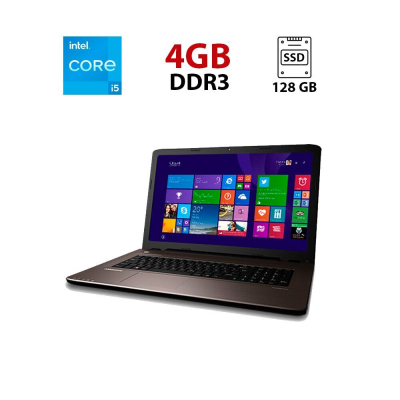 БУ Ноутбук Ноутбук Medion Akoya E7416 / 17.3" (1600x900) TN / Intel Core i5-5200U (2 (4) ядра по 2.2 - 2.7 GHz) / 8 GB DDR3 / 128 GB SSD / Intel HD Graphics 5500 / WebCam / АКБ не держит