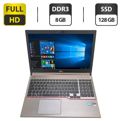 БУ Ноутбук Ноутбук Б-класс Fujitsu LifeBook E756 / 15.6'' (1920x1080) IPS / Intel Core i5-6300U (2 (4) ядра по 2.4 - 3.0 GHz) / 8 GB DDR3 / 128 GB SSD / Intel HD Graphics 520 / WebCam / DVD-ROM / DisplayPort