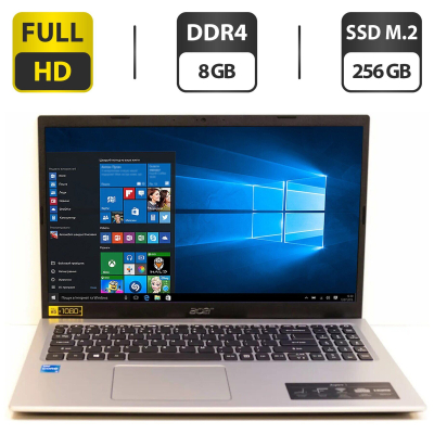 БУ Ноутбук Ультрабук Acer Aspire 3 A315 / 15.6" (1920x1080) IPS / Intel Core i3-1115G4 (2 (4) ядра по 4.1 GHz) / 8 GB DDR4 / 256 GB SSD M.2 / Intel UHD Graphics / WebCam / HDMI