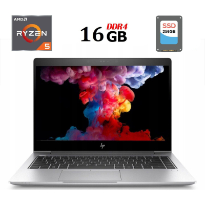 БУ Ноутбук Ультрабук HP Elitebook 745 G5 / 14" (1920x1080) IPS / AMD Ryzen 5 2500U (4 (8) ядра по 2.0 - 3.6 GHz) / 16 GB DDR4 / 256 GB SSD / AMD Radeon Vega 8 Graphics / WebCam / USB 3.1 / HDMI