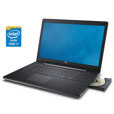 БУ Ноутбук Ноутбук Dell Inspiron 5749 / 17.3" (1600x900) TN / Intel Core i7-5500U (2 (4) ядра по 2.4 - 3.0 GHz) / 8 GB DDR3 / 480 GB SSD / Intel HD Graphics 5500 / WebCam / DVD-ROM / Win 10 Pro