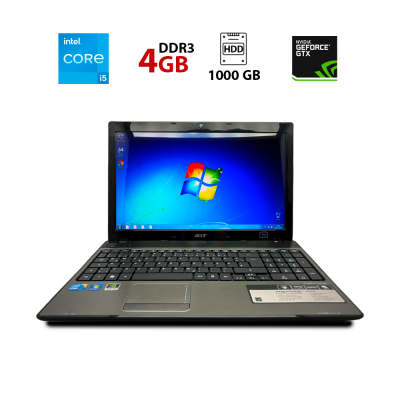 БУ Ноутбук Ноутбук Acer Aspire 5741G / 15.6" (1366x768) TN / Intel Core i5-430M (2 (4) ядра по 2.26 - 2.53 GHz) / 4 GB DDR3 / 750 GB HDD / nVidia GeForce GT320M, 1 GB DDR3, 64-bit / WebCam