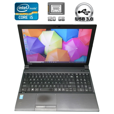 БУ Ноутбук Ноутбук Toshiba Tecra A50-A / 15.6" (1366x768) TN / Intel Core i5-4200M (2 (4) ядра по 2.5 - 3.1 GHz) / 8 GB DDR3 / 120 GB SSD / Intel HD Graphics 4600 / WebCam / DVD-RW / USB 3.0 / HDMI
