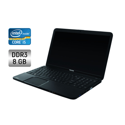 БУ Ноутбук Ноутбук Toshiba Satellite C850 / 15.6" (1366x768) TN / Intel Core i5-3210M (2 (4) ядра по 2.5 - 3.1 GHz) / 8 GB DDR3 / 256 GB SSD / Intel HD Graphics 4000 / WebCam / DVD-RW