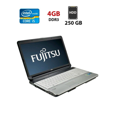 БУ Ноутбук Ноутбук Б-класс Fujitsu LifeBook A512 / 15.6" (1366x768) TN / Intel Core i5-3110M (2 (4) ядра по 2.4 GHz) / 4 GB DDR3 / 250 GB HDD / Intel HD Graphics 4000 / WebCam