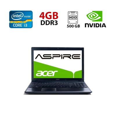 БУ Ноутбук Ноутбук Acer Aspire 5755G / 15.6" (1366x768) TN / Intel Core i3-2350M (2 (4) ядра по 2.3 GHz) / 4 GB DDR3 / 500 GB HDD / nVidia GeForce GT 630M, 2 GB GDDR5, 128-bit / WebCam