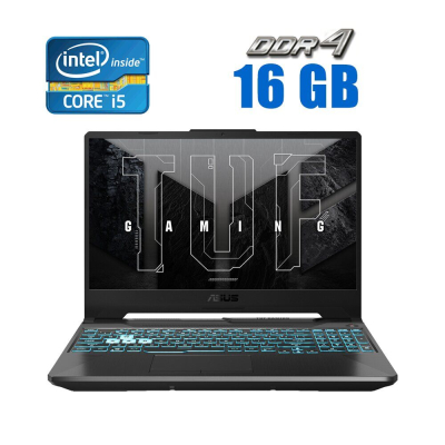 БУ Ноутбук Ноутбук Б-класс Asus TUF Gaming F15 FX506L / 15.6" (1920x1080) IPS / Intel Core i5-10300H (4 (8) ядра по 2.5 - 4.5 GHz) / 16 GB DDR4 / 250 GB SSD / Intel UHD Graphics / WebCam 