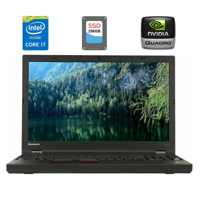 БУ Ноутбук Мобільна робоча станція Lenovo Thinkpad W541/ 15.6 " (2880x1620) IPS / Intel Core i7-4810MQ (4 (8) ядра по 2.8 - 3.8 GHz) / 16 GB DDR3 / 256 GB SSD / nVidia Quadro K2100M, 2 GB GDDR5, 128-bit / WebCam