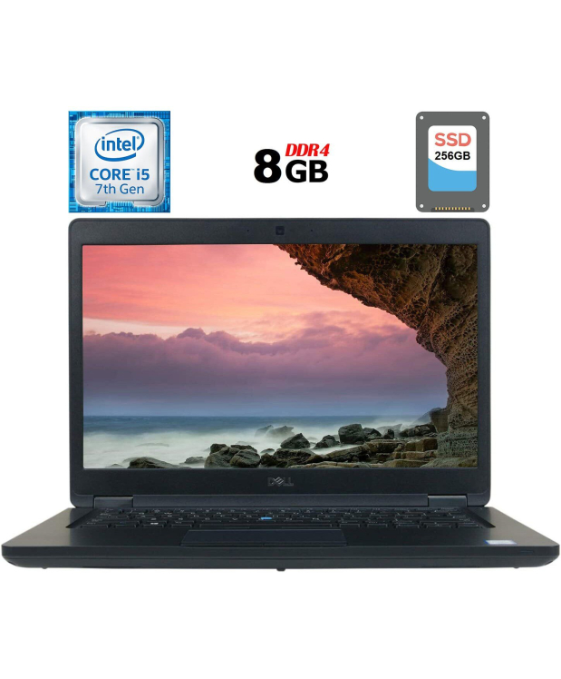 Ноутбук Б-клас Dell Latitude 5490 / 14 (1366x768) TN / Intel Core i5-7300U (2 (4) ядра по 2.6 - 3.5 GHz) / 8 GB DDR4 / 256 GB SSD / Intel HD Graphics 620 / WebCam / USB 3.1 / HDMI / Windows 10 ліцензія
