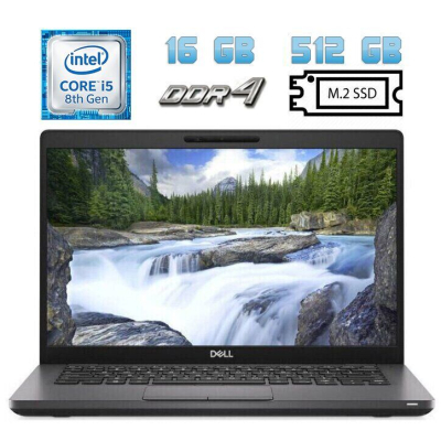 БУ Ноутбук Ультрабук Б-класс Dell Latitude 5400 / 14" (1920x1080) IPS / Intel Core i5-8265U (4 (8) ядра по 1.6 - 3.9 GHz) / 16 GB DDR4 / 512 GB SSD / Intel UHD Graphics 620 / WebCam / Windows 10