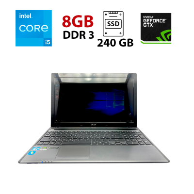 БУ Ноутбук Ноутбук Acer Aspire 5755G / 15.6" (1366x768) TN / Intel Core i5-2450M (2 (4) ядра по 2.5 - 3.1 GHz) / 8 GB DDR3 / 240 GB SSD / nVidia GeForce GT 630M, 1 GB GDDR5, 128-bit / WebCam