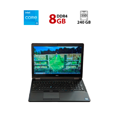 БУ Ноутбук Ноутбук Б-класс Dell Latitude E5570 / 15.6" (1366x768) TN / Intel Core i5-6440HQ (4 ядра по 2.6 - 3.5 GHz) / 8 GB DDR4 / 240 GB SSD / Intel HD Graphics 530 / WebCam / HDMI