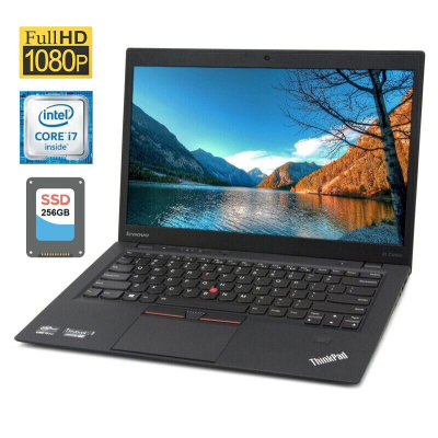 БУ Ноутбук Ультрабук Lenovo ThinkPad X1 Carbon (4th Gen) / 14" (1920x1080) IPS / Intel Core i7-6600U (2 (4) ядра по 2.6 - 3.4 GHz) / 8 GB DDR3 / 256 GB SSD / Intel HD Graphics 520 / WebCam / Windows 11 Pro