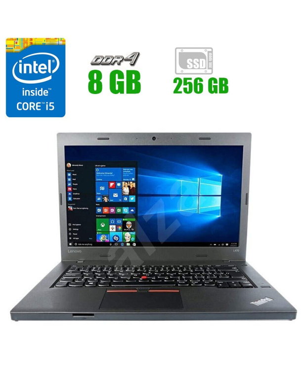 Ноутбук Lenovo ThinkPad L470 / 14 (1920x1080) IPS / Intel Core i5-7200U (2 (4) ядра по 2.5-3.1 GHz) / 8 GB DDR4 / 256 GB SSD / Intel HD Graphics 620 / WebCam / посилена батарея