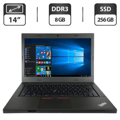 БУ Ноутбук Ноутбук Б-класс Lenovo ThinkPad L470 / 14" (1366x768) TN / Intel Celeron 3955U (2 ядра по 2.0 GHz) / 8 GB DDR3 / 256 GB SSD / Intel HD Graphics 510 / WebCam / HDMI