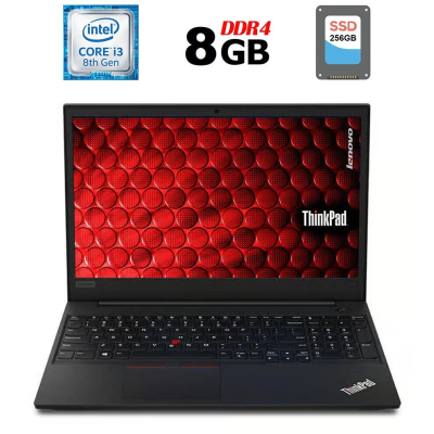 БУ Ноутбук Ноутбук Б-класс Lenovo ThinkPad E590 / 15.6" (1366x768) TN / Intel Core i3-8145U (2 (4) ядра по 2.1 - 3.9 GHz) / 8 GB DDR4 / 256 GB SSD / Intel UHD Graphics 620 / WebCam / USB 3.1 / HDMI