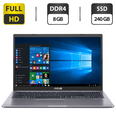 БУ Ноутбук Новый ультрабук Asus Laptop X515F / 15.6" (1920x1080) TN / Intel Core i3-10110U (2 (4) ядра по 2.1 - 4.1 GHz) / 8 GB DDR4 / 240 GB SSD / Intel UHD Graphics / WebCam / HDMI / Windows 10 Home
