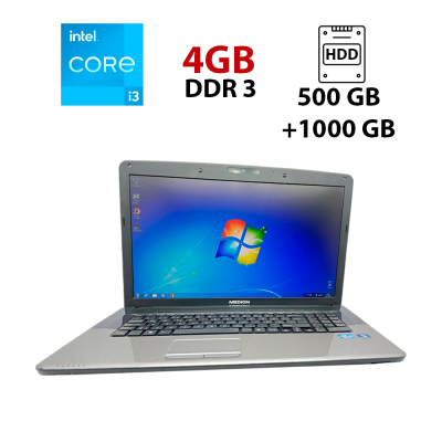 БУ Ноутбук Ноутбук Б-класс Medion Akoya E7220 / 17.3" (1600x900) TN / Intel Core i3-2310M (2 (4) ядра по 2.1 GHz) / 4 GB DDR3 / 500 GB HDD + 1000 GB HDD / Intel HD Graphics / WebCam / USB 3.0