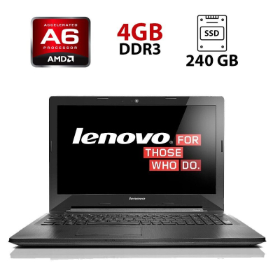 БУ Ноутбук Ноутбук Lenovo G50-45 / 15.6" (1366x768) TN / AMD A6-6310 (4 ядра по 1.8 - 2.4 GHz) / 4 GB DDR3 / 240 GB SSD / AMD Radeon R4 Graphics / WebCam