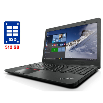 БУ Ноутбук Ноутбук Lenovo ThinkPad E560 / 15.6" (1366x768) TN / Intel Core i3-6100U (2 (4) ядра по 2.3 GHz) / 8 GB DDR3 / 512 GB SSD / Intel HD Graphics 520 / WebCam / DVD-ROM / Win 10 Pro