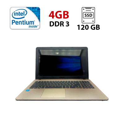 БУ Ноутбук Ноутбук Asus R540S / 15.6 (1366x768) TN / Intel Pentium N3710 (4 ядра по 2.56 - 1.6 GHz) / 4 GB DDR3 / 120 GB SSD / Intel HD Graphics 405 / WebCam