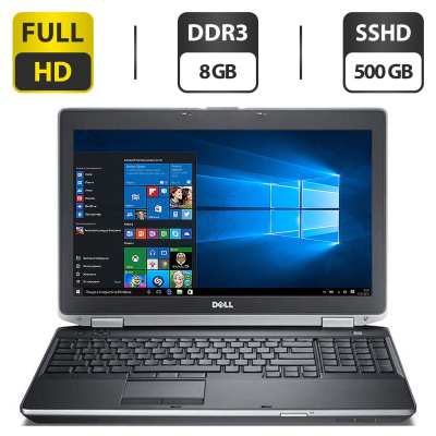 БУ Ноутбук Ноутбук Б-класс Dell Latitude E6530 / 15.6" (1920x1080) TN / Intel Core i7-3540M (2 (4) ядра по 3.0 - 3.7 GHz) / 8 GB DDR3 / 500 GB SSHD / Intel HD Graphics 4000 / DVD-ROM / Windows 10 Pro