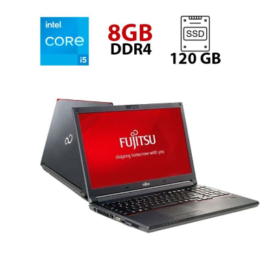 БУ Ноутбук Ноутбук Fujitsu LifeBook E556 / 15.6" (11366x768) TN / Intel Core i5-6200U (2 (4) ядра по 2.3 - 2.8 GHz) / 8 GB DDR4 / 120 GB SSD / Intel HD Graphics 520 / No WebCam / DisplayPort / DVD-RW