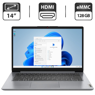 БУ Ноутбук Новый ультрабук Lenovo IdeaPad 1 14IGL7 / 14" (1366x768) TN / Intel Pentium Silver N5030 (4 ядра по 1.1 - 3.1 GHz) / 4 GB DDR4 / 128 GB eMMC / Intel UHD Graphics 605 / WebCam / HDMI