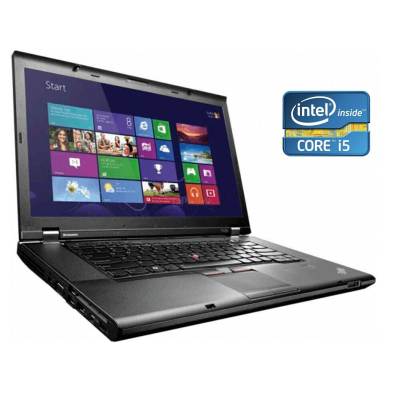 БУ Ноутбук Ноутбук А-класс Lenovo ThinkPad T530 / 15.6" (1366x768) TN / Intel Core i5-3380M (2 (4) ядра по 2.9 - 3.6 GHz) / 4 GB DDR3 / 180 GB SSD / Intel HD Graphics 4000 / WebCam / DVD-RW