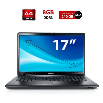 БУ Ноутбук Ноутбук Б-класс Samsung NP355E7C / 17.3" (1600x900) TN / AMD A4-4300M (2 ядра по 2.5 - 3.0 GHz) / 8 GB DDR3 / 240 GB SSD / AMD Radeon HD 7420G Graphics / WebCam
