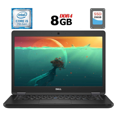 БУ Ноутбук Ноутбук Б-клас Dell Latitude 5480 / 14 " (1920x1080) IPS / Intel Core i5-7300U (2 (4) ядра по 2.6-3.5 GHz) / 8 GB DDR4 / 256 GB SSD / Intel HD Graphics 620 / WebCam / USB 3.1 / HDMI / Windows 11 Ліцензія