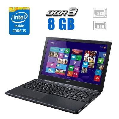 БУ Ноутбук Ноутбук Acer Aspire E1-572G / 15.6" (1920x1080) TN / Intel Core i5-4200U (2 (4) ядра по 1.6 - 2.6 GHz) / 8 GB DDR3 / 256 GB SSD + 500 GB HDD / Intel HD Graphics 4400 / WebCam / АКБ NEW