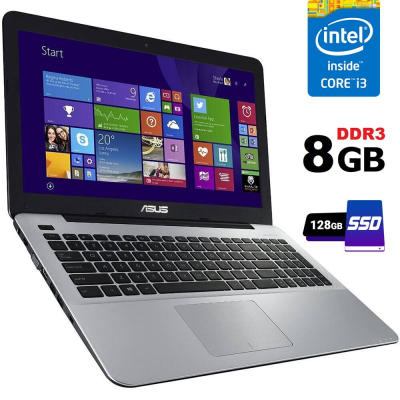 БУ Ноутбук Ноутбук Asus F555LAB / 15.6" (1920x1080) TN / Intel Core i3-5010U (2 (4) ядра по 2.1 GHz) / 8 GB DDR3 / 128 GB SSD / Intel HD Graphics 5500 / WebCam / HDMI