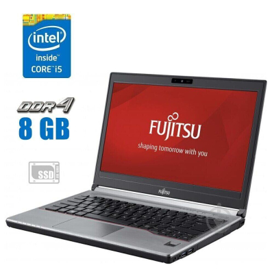 БУ Ноутбук Ультрабук Fujitsu LifeBook E756 / 15.6" (1366x768) TN / Intel Core i5-6200U (2 (4) ядра по 2.3 - 2.8 GHz) / 8 GB DDR4 / 256 GB SSD / Intel HD Graphics 520 / WebCam / Win 10 Pro