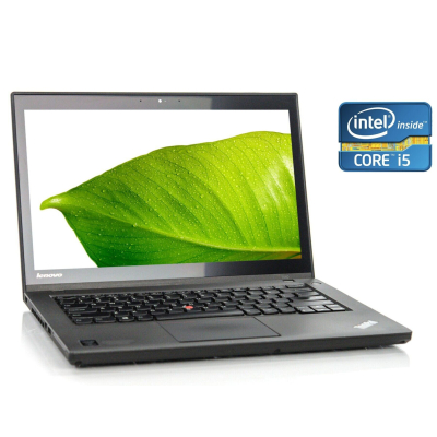 БУ Ноутбук Ультрабук Lenovo ThinkPad T440 / 14" (1600x900) TN / Intel Core i5-4300U (2 (4) ядра по 1.9 - 2.9 GHz) / 8 GB DDR3 / 120 GB SSD / Intel HD Graphics 4400 / WebCam / Win 10 Pro / 2 АКБ