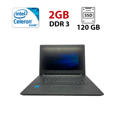 БУ Ноутбук Ноутбук Lenovo Ideapad 110-14IBR / 14" (1366x768) TN / Intel Celeron N3060 (2 (дра по 1.6 - 2.48 GHz) / 2 GB DDR3 / 120 GB HDD / Intel HD Graphics 400 / WebCam