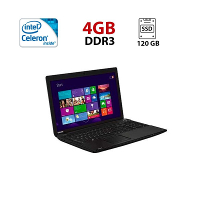 БУ Ноутбук Ноутбук Toshiba Satellite Pro C50-B / 15.6" (1366x768) TN / Intel Celeron N2830 (2 ядра по 2.16 - 2.41 GHz) / 4 GB DDR3 / 120 GB SSD / Intel HD Graphics / WebCam