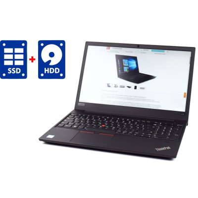 БУ Ноутбук Ноутбук Lenovo ThinkPad E580 / 15.6" (1366x768) TN / Intel Core i3-7020U (2 (4) ядра по 2.3 GHz) / 8 GB DDR4 / 128 GB SSD + 500 GB HDD / Intel HD Graphics 620 / WebCam / Win 10 Pro