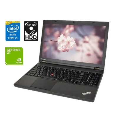 БУ Ноутбук Ноутбук Lenovo ThinkPad T540p / 15.6" (1920x1080) TN / Intel Core i5-4300M (2 (4) ядра по 2.6 - 3.3 GHz) / 8 GB DDR3 / 500 Gb HDD / nVidia GeForce GT 730M, 1 GB DDR3, 64-bit / WebCam / miniDP