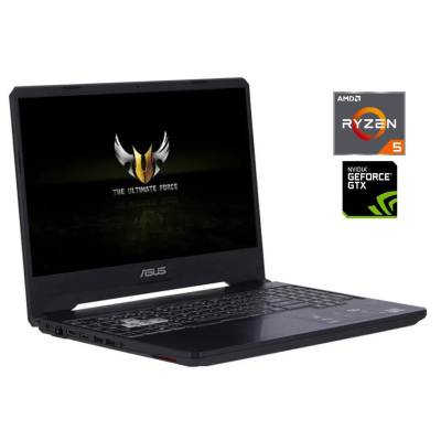 БУ Ноутбук Игровой ноутбук Asus TUF FX505D / 15.6" (1920x1080) IPS / AMD Ryzen 5 3550H (4 (8) ядра по 2.1 - 3.7 GHz) / 16 GB DDR4 / 512 GB SSD M.2 / nVidia GeForce GTX 1650, 4 GB GDDR5, 128-bit / WebCam / Win 11 Home
