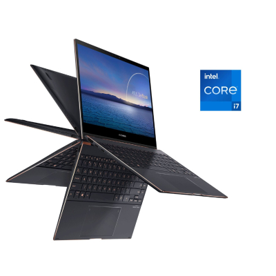БУ Ноутбук Ультрабук-трансформер Asus ZenBook Flip S UX371E / 13.3" (3840x2160) IPS Touch / Intel Core i7-1165G7 (4 (8) ядра по 2.8 - 4.7 GHz) / 16 GB DDR4 / 1000 GB SSD / Intel Iris Xe Graphics / WebCam / Win 11 Home