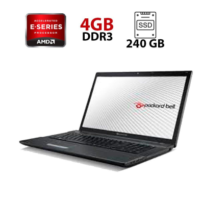 БУ Ноутбук Ноутбук Б-класс Packard Bell LK11BZ / 17.3" (1600x900) TN / AMD E-300 (2 ядра по 1.3 GHz) / 4 GB DDR3 / 240 GB SSD / AMD Radeon HD 6310 Graphics / WebCam