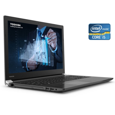 БУ Ноутбук Ноутбук Toshiba Tecra A50-E-1V4 / 15.6" (1920x1080) IPS / Intel Core i5 - 8250U (4 (8) ядра по 1.6-3.4 GHz) / 8 GB DDR4 / 256 GB SSD / Intel UHD Graphics 620 / WebCam / DVD-ROM / Win 10 Pro