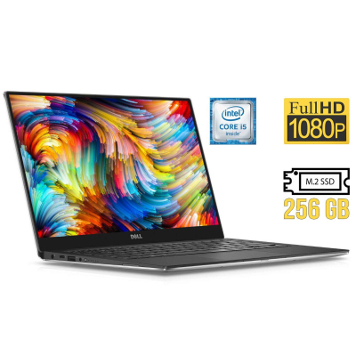 БУ Ноутбук Ультрабук Dell XPS 13 9350 / 13.3" (1920x1080) IPS / Intel Core i5-6200U (2 (4) ядра по 2.3 - 2.8 GHz) / 8 GB DDR3 / 256 GB SSD M. 2 / Intel HD Graphics 520 / WebCam / Windows 10 ліцензія