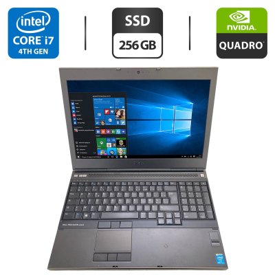 БУ Ноутбук Мобильная рабочая станция Dell Precision M4800 / 15.6" (1920x1080) TN / Intel Core i7-4600M (2 (4) ядра по 2.9 - 3.6 GHz) / 16 GB DDR3 / 256 GB SSD / nVidia Quadro K2100M, 2 GB GDDR5, 128-bit / WebCam / HDMI
