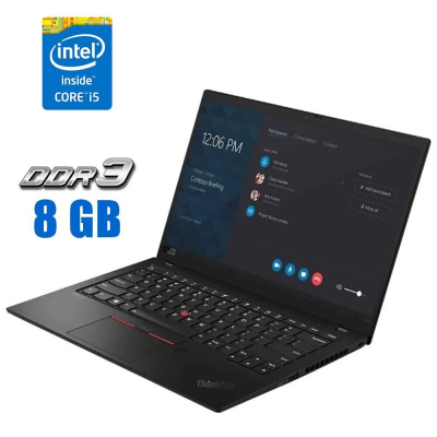 БУ Ноутбук Ультрабук Lenovo ThinkPad X1 Carbon (7th Gen) / 14 " (1920x1080) IPS / Intel Core i5-8365u (4 (8) ядра по 1.6-4.1 GHz) / 8 GB DDR3 / 240 GB SSD / Intel UHD Graphics / WebCam / LTE