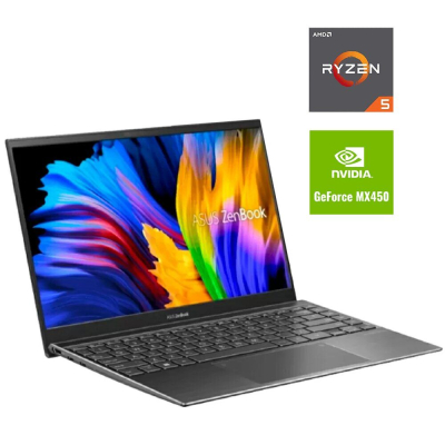 БУ Ноутбук Игровой ноутбук Asus ZenBook 14 Q408UG / 14" (1920x1080) IPS / AMD Ryzen 5 5500U (6 (12) ядер по 2.1 - 4.0 GHz)  / 8 GB DDR4 / 256 GB SSD M.2 / nVidia GeForce MX450, 2 GB GDDR5, 64-bit / WebCam 