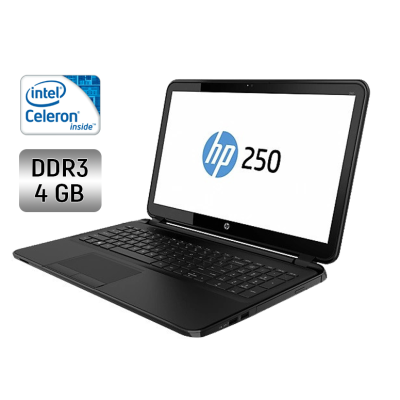 БУ Ноутбук Ноутбук HP 250 G5 / 15.6" (1366x768) TN / Intel Celeron N3060 (2 ядра по 1.6 - 2.48 GHz) / 4 GB DDR3 / 128 GB SSD / Intel HD Graphics 400 / WebCam / DVD-RW